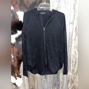 Athleta Pacifica lllume upf relaxed full zip black jacket size medium EUC